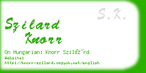 szilard knorr business card